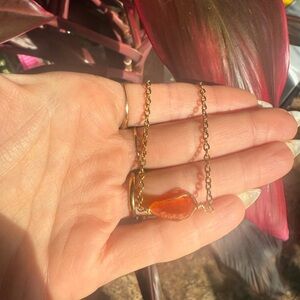 Orange fire opal made in
